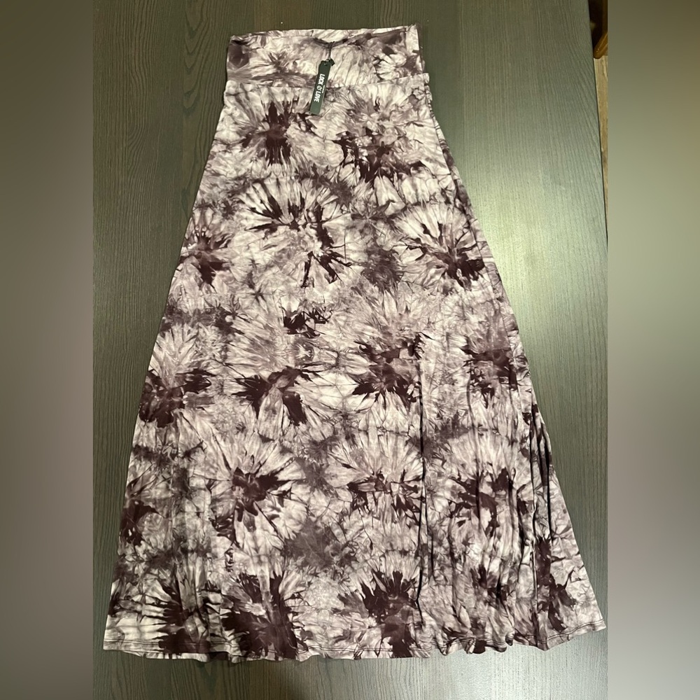 NWT Premium Love and Lock Maxi Tie-Dye Skirt